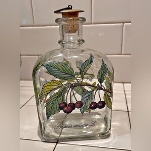 1990s Danish Michael Bang Krydder for Holmegaard Painted Glass Aquavit Decanter
